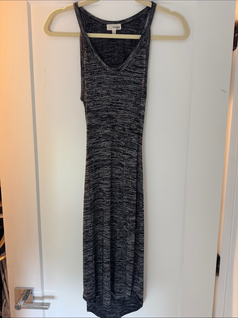 Wilfred Charcoal Marled Tank Maxi Dress with Open Back